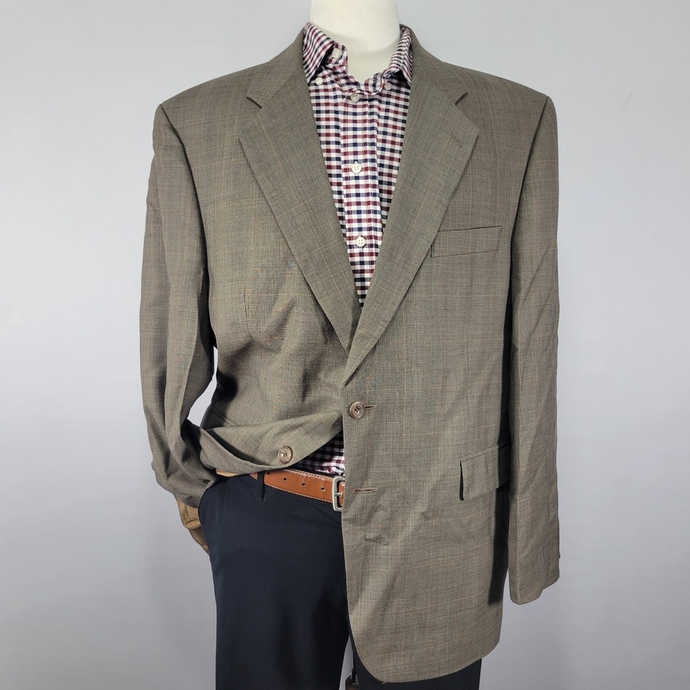 Alexandre London Men's Sport Coat Blazer‎ Two Button Brown Wool Size 46R